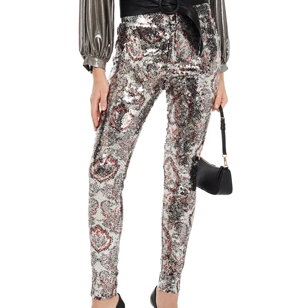 ISABEL MARANT Odizo printed sequined tulle skinny pants